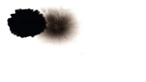 Footage of different patterns of ink blot spreading over white screen 库存影片 147703402