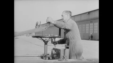 Footage of DO-127 engine change Stock Footage 103384938