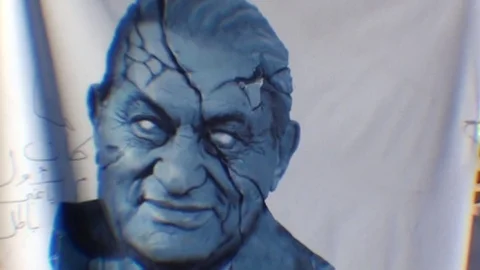 Footage documenting popular protests in central Cairo Stock Footage 114592950