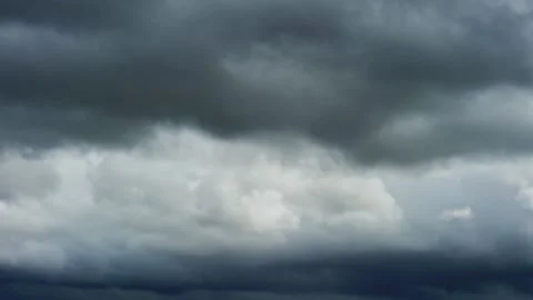 Footage with dramatic sky and dark grey fast moving storm clouds. Stormy clou Stock Footage 219891278