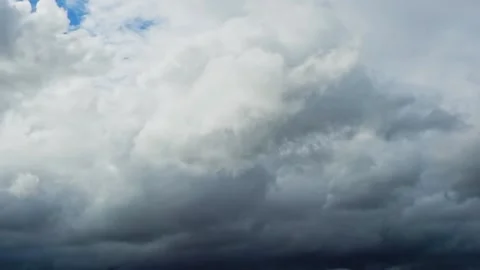 Footage with dramatic sky and dark grey fast moving storm clouds. Stormy cl.. Stock Footage 236324079