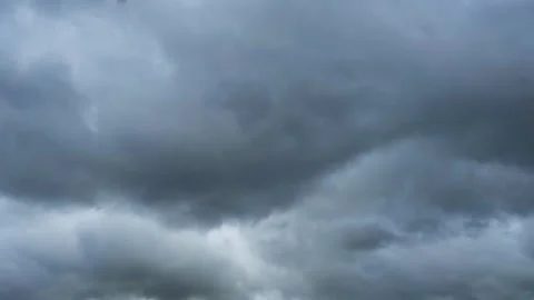 Footage with dramatic sky and dark grey fast moving storm clouds. Stormy cl.. Stock Footage 266175517