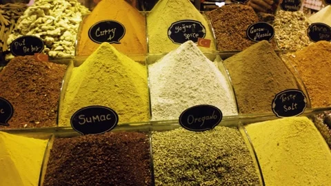 Footage of the Egyptian or Spice Bazaar in Istanbul Stock Footage 296499447