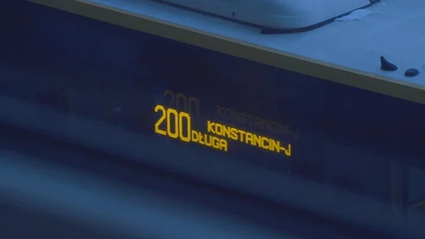 Footage of electronic display on the bus. Video stock 107937741
