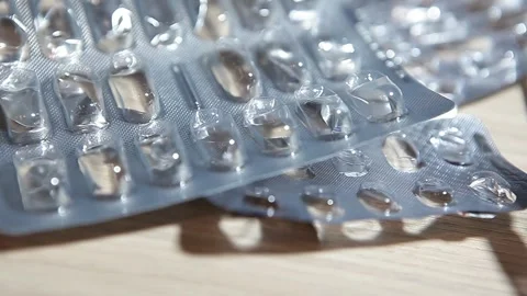 Footage of empty pills pack Stock Footage 287193201