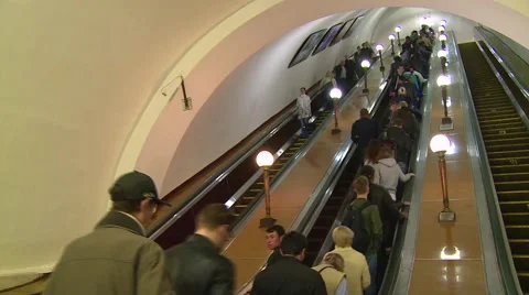 Footage of an escalator in time-lapse Stock Footage 50863924