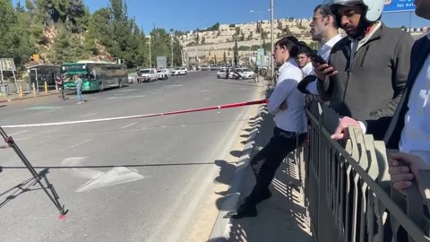 Footage of the exploded bus in occupied East Jerusalem, Jerusalem, IL - 23 Nov 2 Stock Footage 221906955