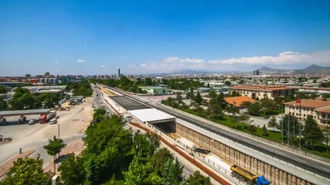 Footage of fast flowing traffic in a underpass Vídeo Stock 121027651