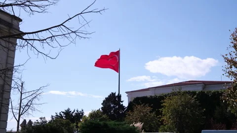 The footage features a vibrant Turkish flag waving Stock Footage 322597030