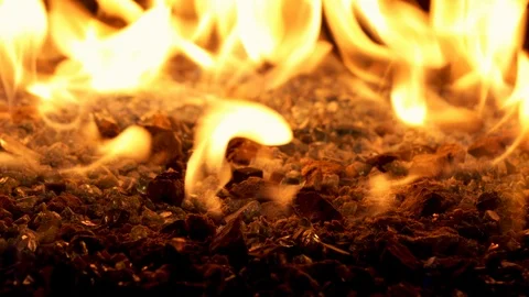 Footage - Fire burning in the fire pit Video stock 119224669