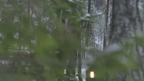 Footage of a forwarder working in winter Stock Footage 70705393