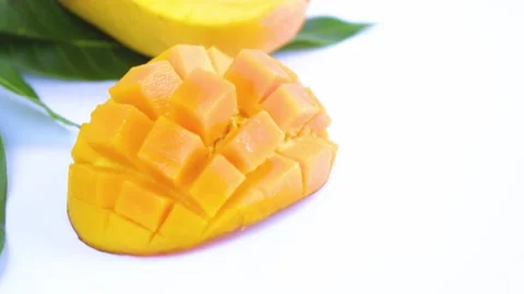 Footage of fresh mango fruit on a white background Stock-Footage 164421952