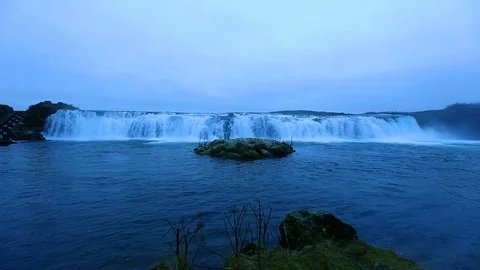 Footage - Front Facing View of Running Waterfall in Iceland Stock Footage 73502658