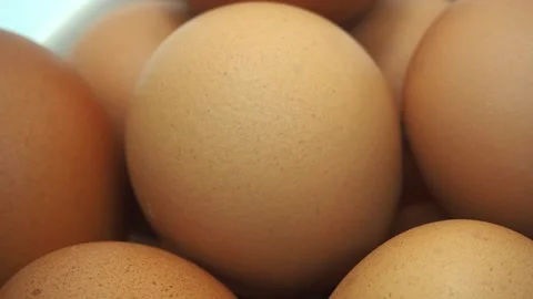 Footage full HD. Slowly rotating piles of eggs. high nutrition food Stock Footage 172120776