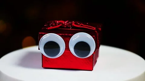 Footage of gift box dark background Stock Footage 219819792