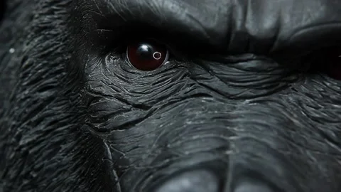 Footage of gorilla head dark background Stock Footage 202550103