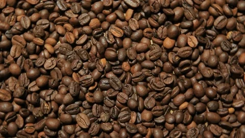 Footage of grain coffee background Stock Footage 156036837