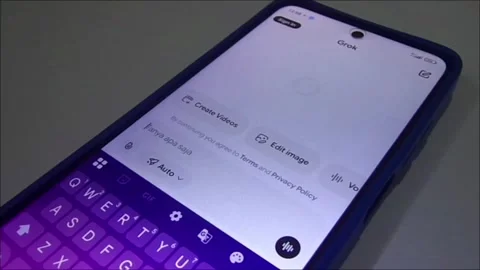Footage of the Grok AI Mobile Application Main Screen User Interface Features Stock Footage 328134523