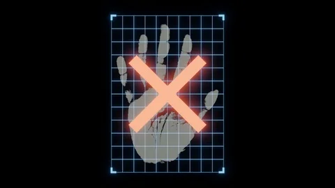 Footage of hand geometry authentication on the black background Stock Footage 105447964