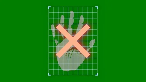 Footage of hand geometry authentication on the green background. Video stock 105447965