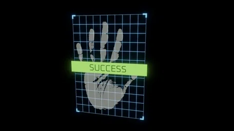 Footage of hand geometry authentication grid on the black background. Stock Footage 105447962