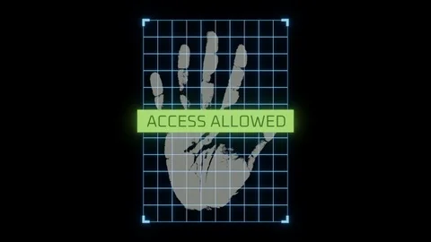 Footage of hand screening, biometric authentication process. Stock Footage 105447969