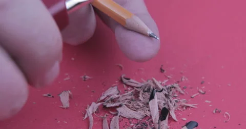 Footage of hands sharpening a pencil with a sharp knife Stock-Footage 123020240