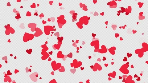 Footage of heart shape symbol falling animation in alpha channel Video stock 146825289
