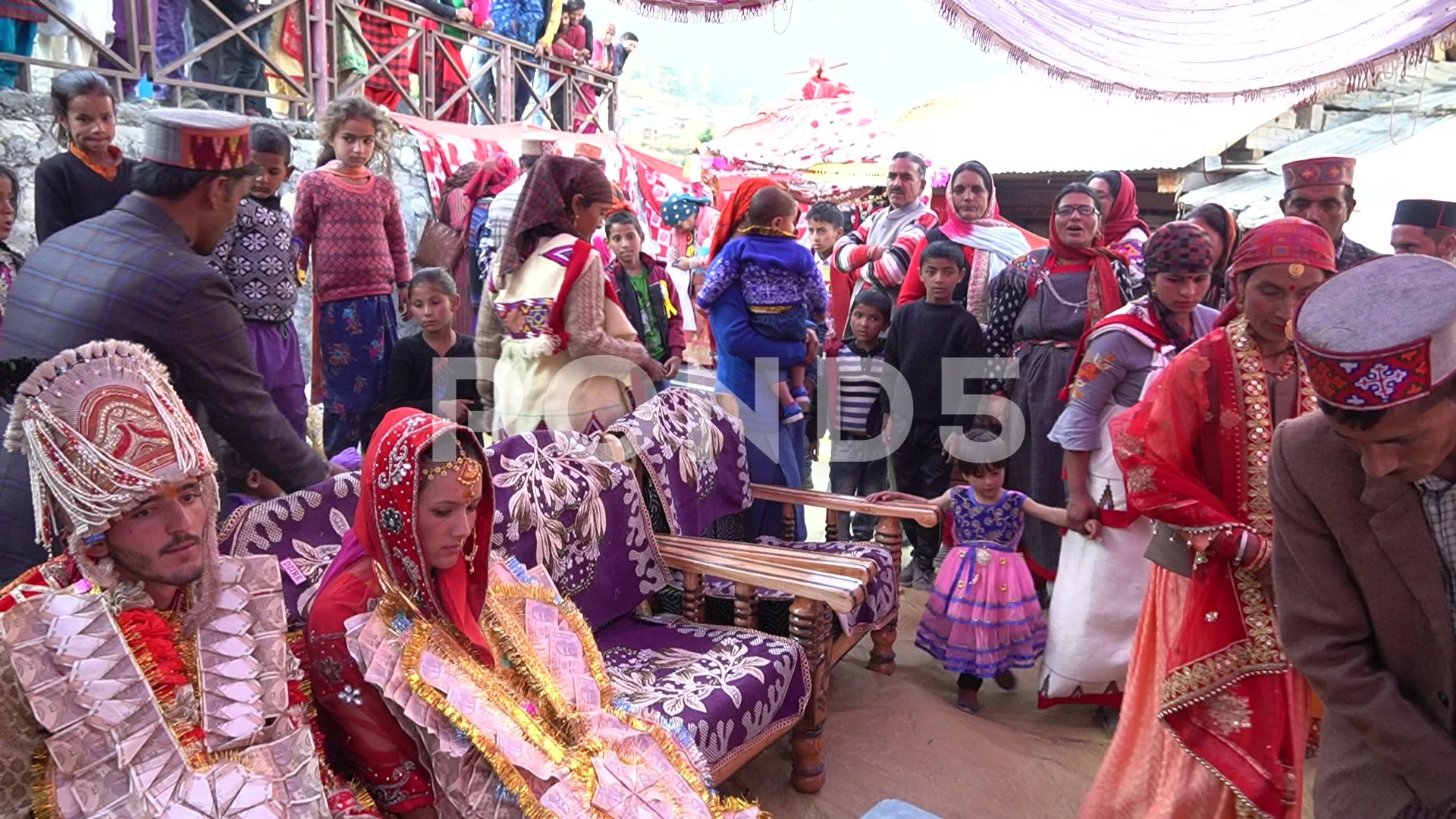 Footage of Himachali Traditional Indian Wedding