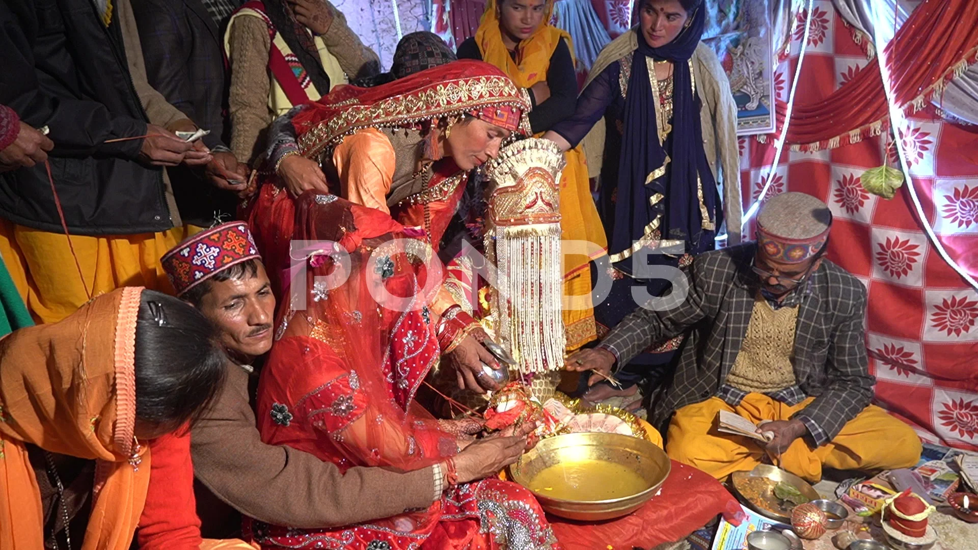 Footage of Himachali Traditional Indian Wedding