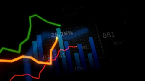 Footage of increasing chart, graph and data information with number Stock-Footage 124631134