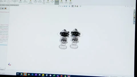 Footage of Industrial Engineer using CAD Program designing parts Stock Footage 149850152