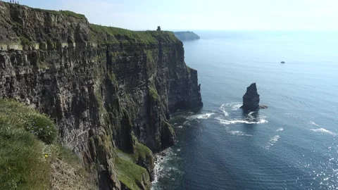 Footage from Ireland, with scenic view from Cliffs of Moher. Stock Footage