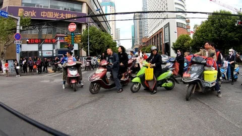  Footage of Kunming City view from inside windows car at Kunming, China Stock Footage 105247169