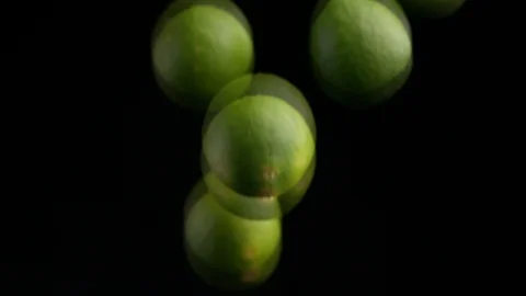 Footage of lime fruit falling down 스톡 동영상 111411344