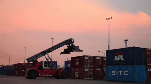 Footage Loader Container Industrial Dolly Delivery Development Trade Stock Footage 47536309