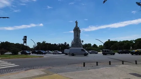 Footage of the main traffic circle of Buenos Aires, Argentina 스톡 동영상 72291535