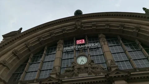 Footage of main train station called "Hauptbahnhof" in Frankfurt. Stock Footage 139486009
