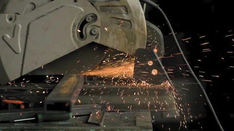 Footage of a man work with grinding a sheet of metal. Close-up Stock Footage 153790210