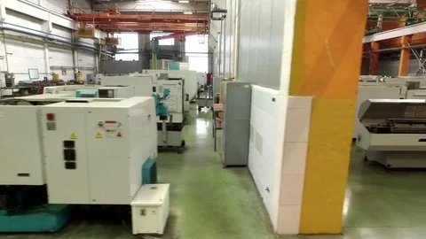 Footage of manufacturing machines in a computer-integrated factory Stock Footage 71023970