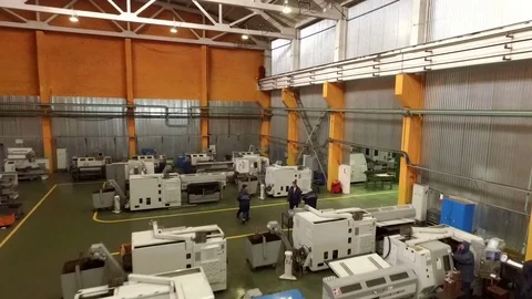 Footage of manufacturing machines in a computer-integrated factory Stock Footage 71024018