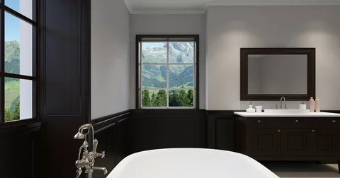Footage. Modern bathroom in the apartment Stock Footage