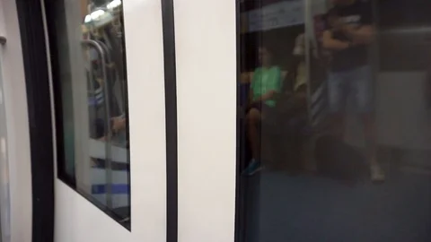 Footage of modern Mrt Train in moving 스톡 동영상 103696878