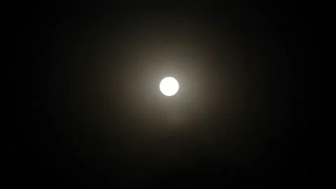 Footage of moon. close up of a semi-circular moon at night Stock Footage 153047867