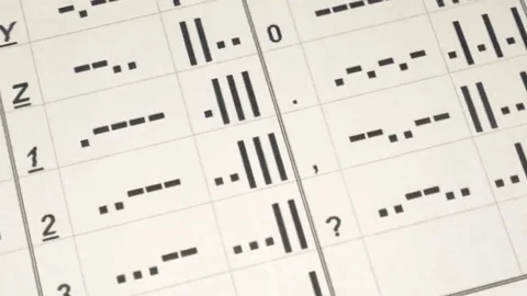 Footage of the morse code symbols written on a paper, the shot is moving 動画素材 69204980