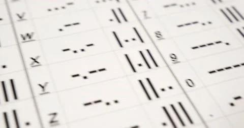 Footage of the Morse code written on a paper 動画素材 49952096