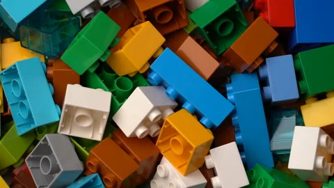 Footage motion colorful plastic constructor rotate background texture. 스톡 동영상 93054428