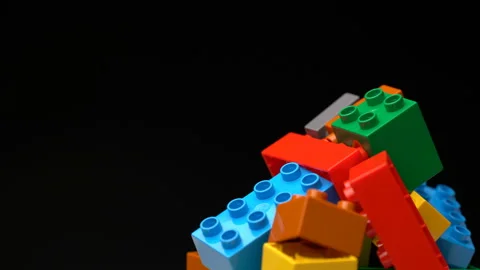 Footage motion colorful plastic constructor rotate background texture. 스톡 동영상 93054936