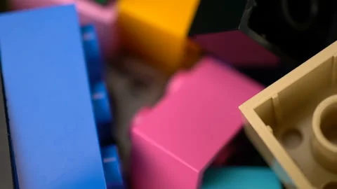 Footage motion colorful plastic constructor rotate background texture. 스톡 동영상 94046579