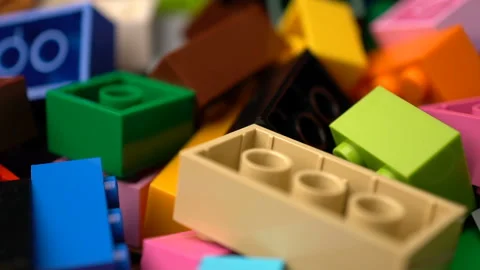 Footage motion colorful plastic constructor rotate background texture. Stock Footage 94241070